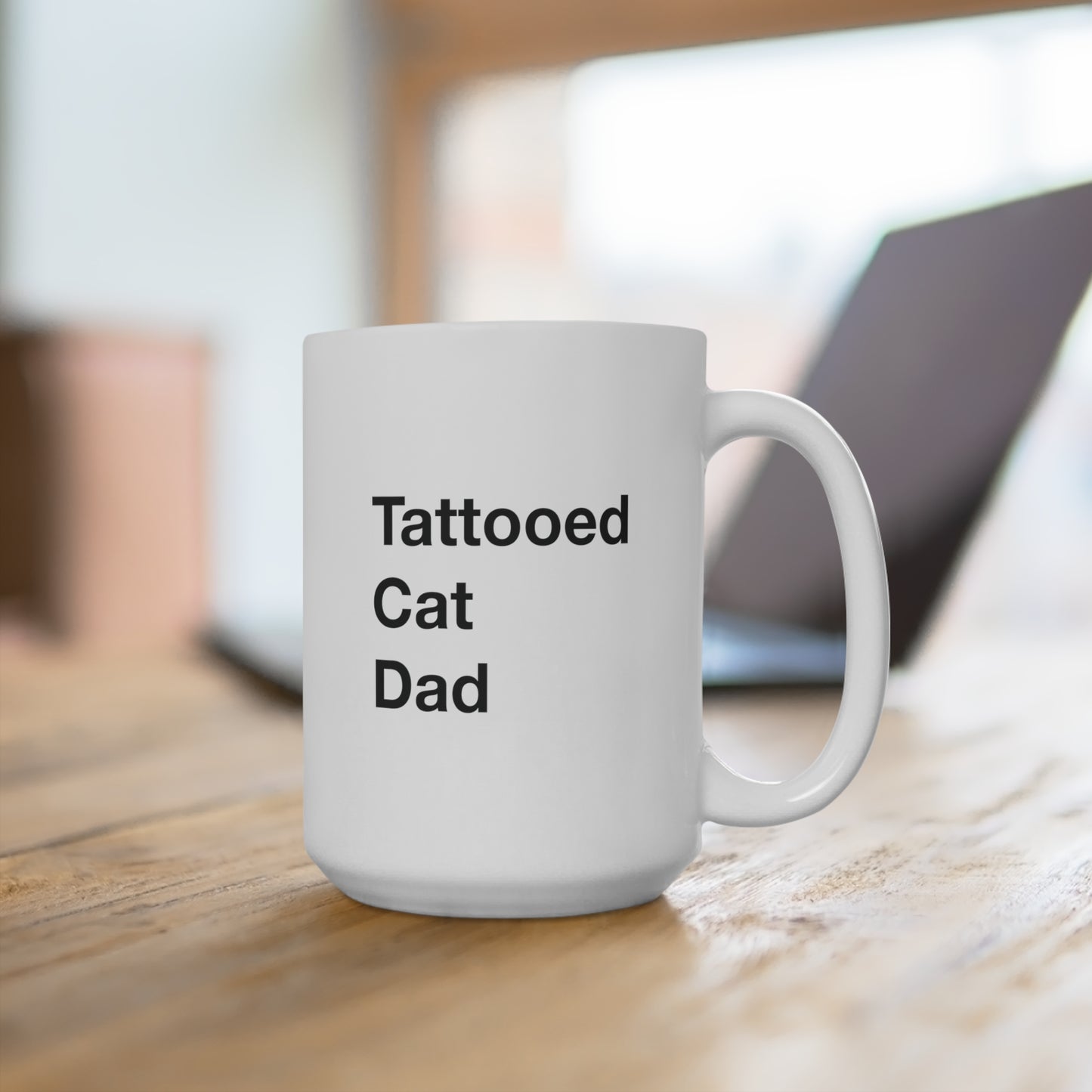 Tattooed Cat Dad Mug 15oz